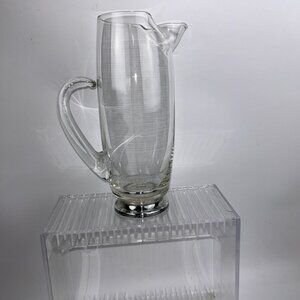 Silver Smith Studio Glass and Silverplated Cocktail Pitcher